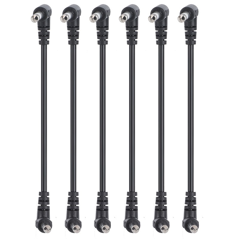6PCS Guitar Effect Pedal Cables 6.35mm Elbow Right Angle Connector