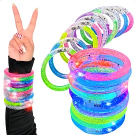 Kit 10 Pulsera Luminosa Plástico Colores Luz Led Fiesta Boda Color Multicolor