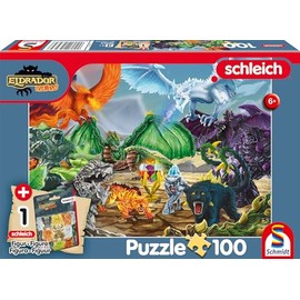 Schmidt Spiele 56565 Eldrador, Battle for the Super Crystal, 100 Pieces Children's Puzzle with an Original Schleich Figure