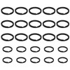 TYGFRT 25Pcs Black Stainless Steel Keychain, Round Keychain, Solid Color