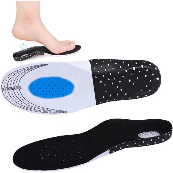 Insoles Work Shoes, Comfort Arch Support Orthopaedic Insoles, Heel Spur Insoles, Insoles for Plantar Fasciitis, Foot Pain - Shoe Insoles for Everyday and Work - S