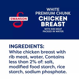 Swanson White Premium Chunk Canned Chicken Breast in Water, Fully Cooked Chicken
