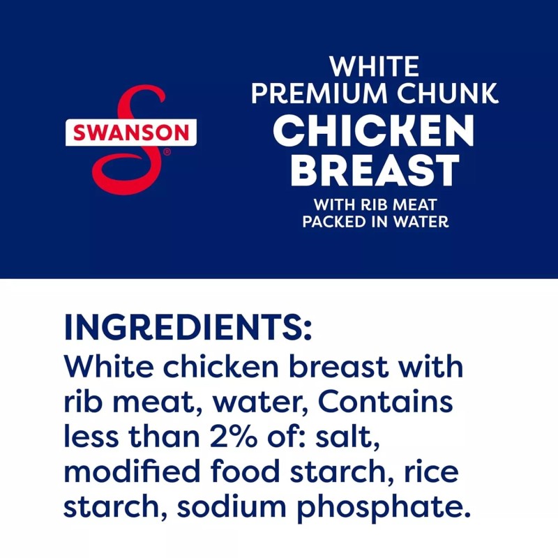 Swanson White Premium Chunk Canned Chicken Breast in Water, Fully