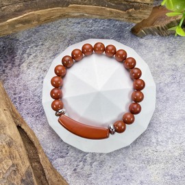EDEN'S CALL 8mm Healing Crystal Beads Stretch Bracelet Handmade Good Luck Energy Chakra Stone Beaded Bangle, Red Jasper