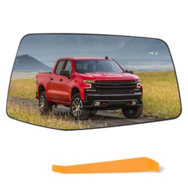Lqito Right Passenger Side Mirror Glass Compatible with 2019-2024 Chevy Silverado 1500 GMC Sierra 1500 W/Blind Spot Heated W/backing plate (with a tool) Replace#GM1325160 84309705