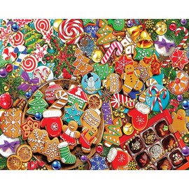 White Mountain Treats Christmas Puzzles 1000 Pieces Winter Theme Food Jigsaw Puzzle for Adults Grandparents and Children
