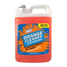 Orange Cleaner Degreaser, 1-Gallon Concentrate for Oil Removal, Grease Stains and Heavy Duty Automotive, Outdoor, Floor Cleaning, Grease & Gunk