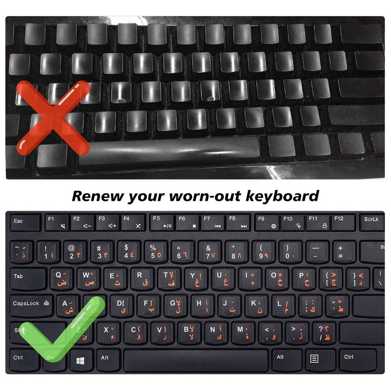 3PCS Arabic Keyboard Stickers for Laptop, MacBook Air/Pro, Desktop PC