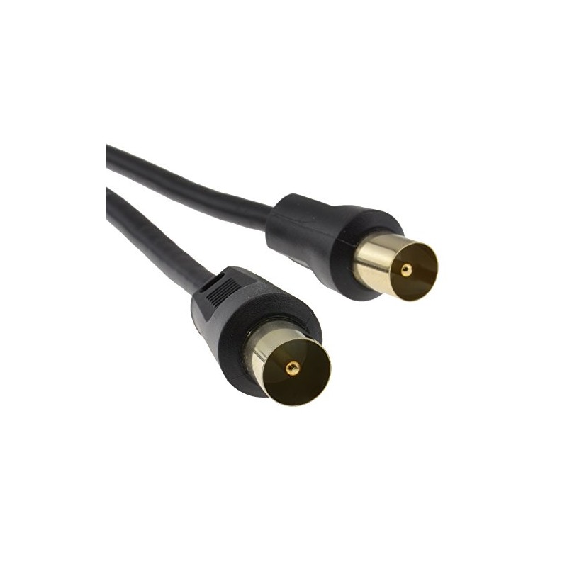 kenable RF TV Freeview Plug to Plug Black Aerial Lead