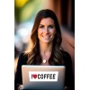 I Love Coffee Sticker Large 9" I Heart Chocolate Bean