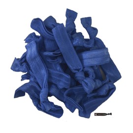 Hair Ties 20 Elastics Ponytail Holder Set No Crease Ribbon Bands (Navy)