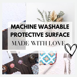 DaDalgy White Quilted Placemats - Set of 4, Bohemian Table Mats, Heat Resistant, Woven Placemats for Dining Room and Kitchen, 19 x 13 Inches (Solid)