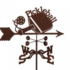 EZ Vane Pickleball Weathervane — Garden Mount, Wind Cups, Antique Copper Finish, Steel with Durable Triple Powder Coating, Handcrafted in USA