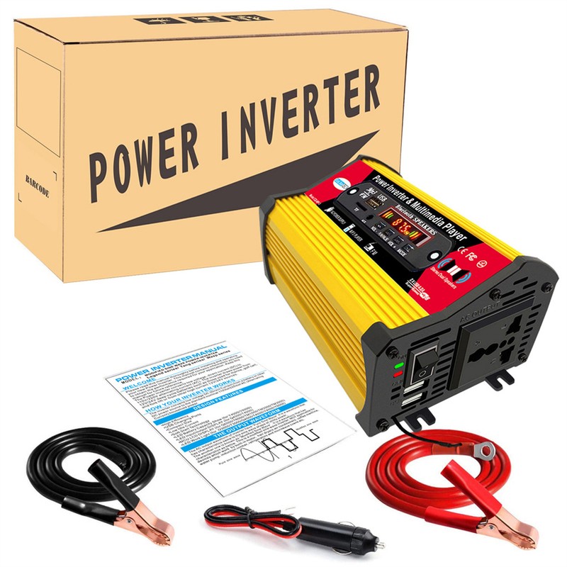 300W Sine Waves Power Inverter 12V to 110V/220V Converter with