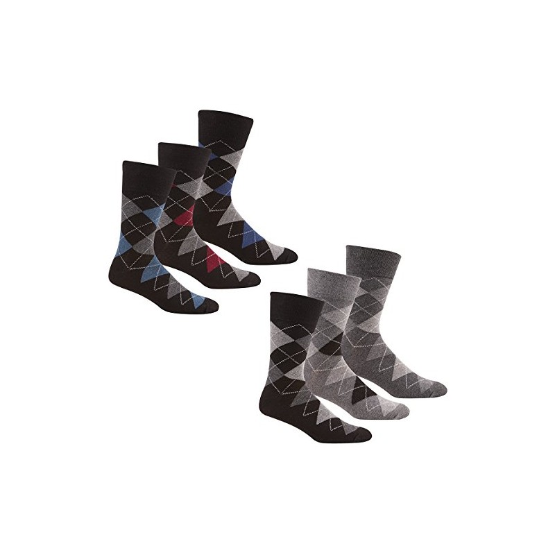 Pierre Roche Comfort Fit Non-Elastic Top Socks 6-11 6 Pack