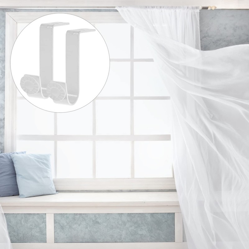 DOITOOL 2pcs Curtain Rod Top Mount Adjustable Curtain Rod Curtain