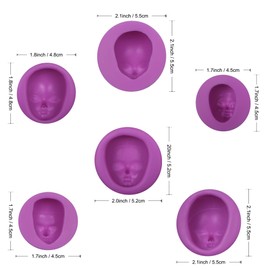 6 paquetes de moldes para fondant facial m48