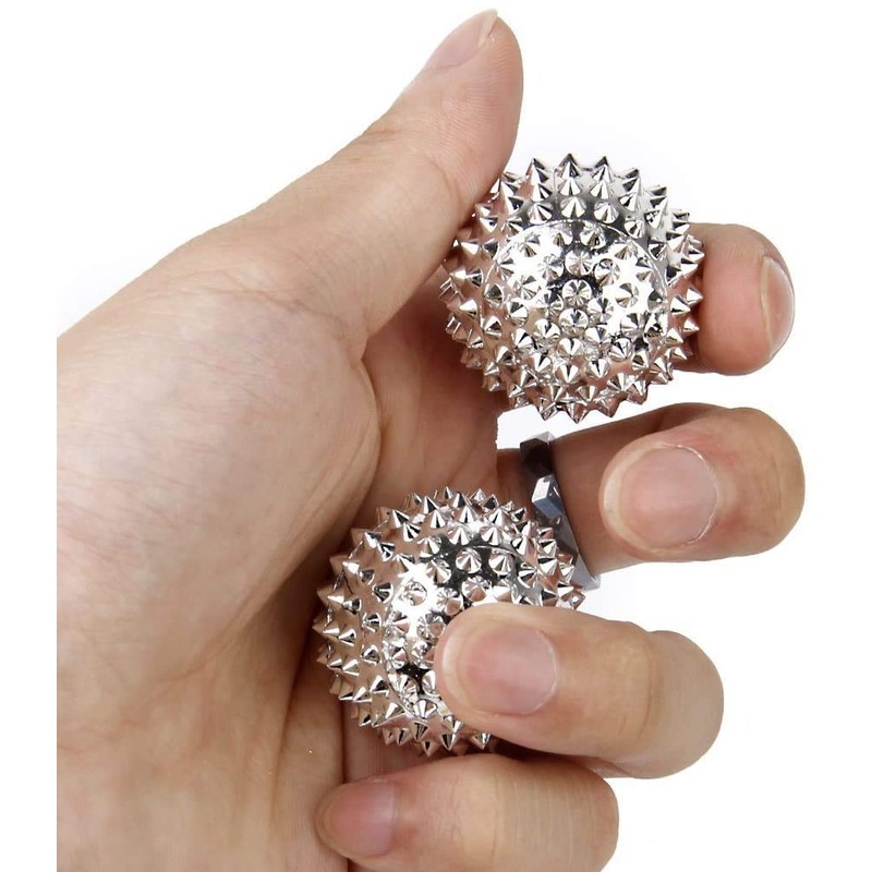 Magnet Akupunktur Massage Kugeln | 2er Set (Silber | ca.