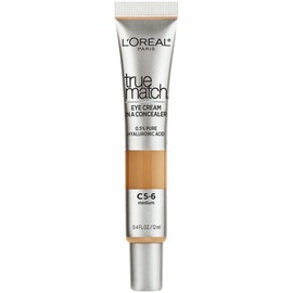 L'Oreal Paris True Match Eye Cream in a Concealer, 0.5% Hyaluronic Acid, Medium C5-6, 0.4 fl. Oz