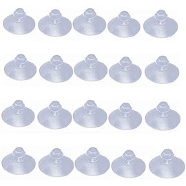 bnafes 18mm/0.7" Furniture Desk Glass Transparent Anti-Collision Suction Cups Sucker Hanger Pads for Glass Plastic Without Hooks, Pack of 20