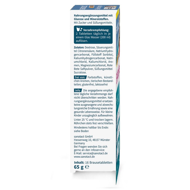 sanotact Electrolytes Junior (16 Effervescent Tablets), Electrolytes for Children for
