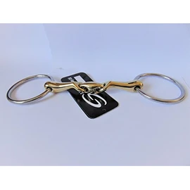 S-Products LOOSE RING GERMAN SILVER TONGUE SAVER LOZENGE MOUTHPIECE SNAFFLE HORSE BIT (5.0")