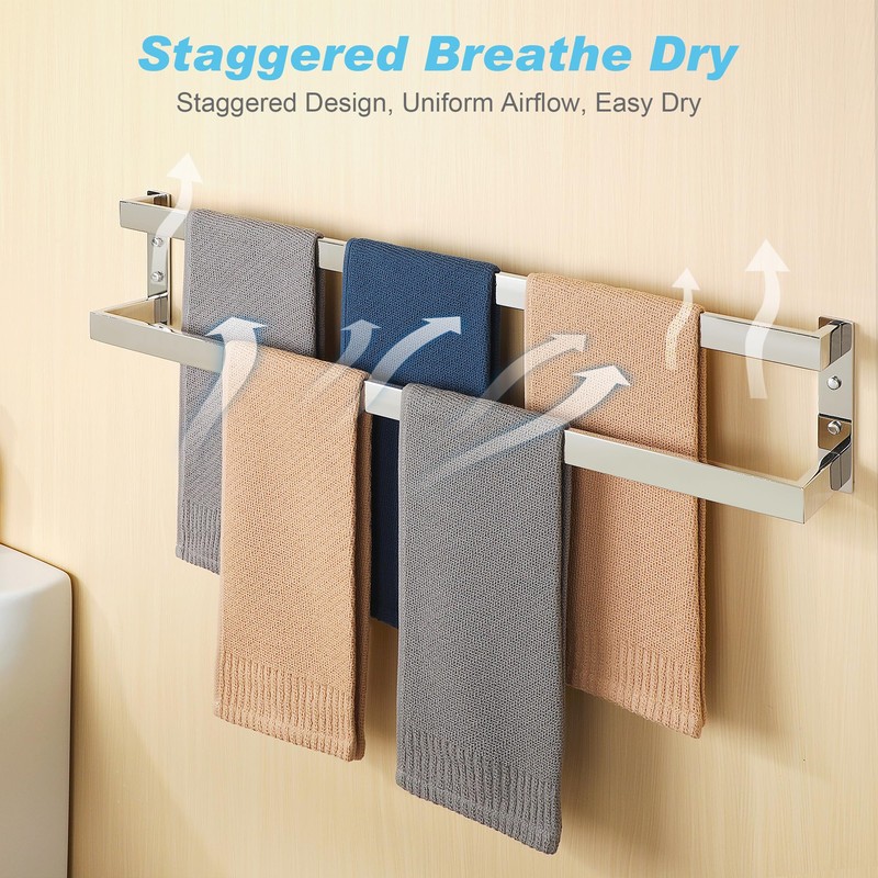Alise Double Towel Bar, 32" Towel Racks for Bathroom Wall