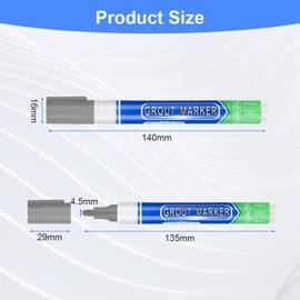 Flintronic Grout Pen, Grout for Easy Use, Grout Pen with Replacement Tip, Grout Pen in Tones Cementary Joints, Joint Repair Marker for Tiles (10 Pieces, Grey)