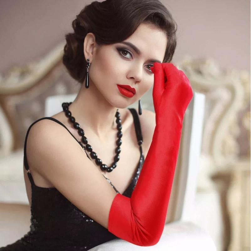 Confianza Guantes Largos De Satén Para Mujer De Moda Accesorios