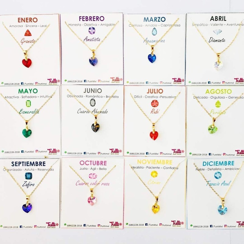 Tutti Joyería Artesanal Collar Piedra del Mes Birthstone Necklace Regalo
