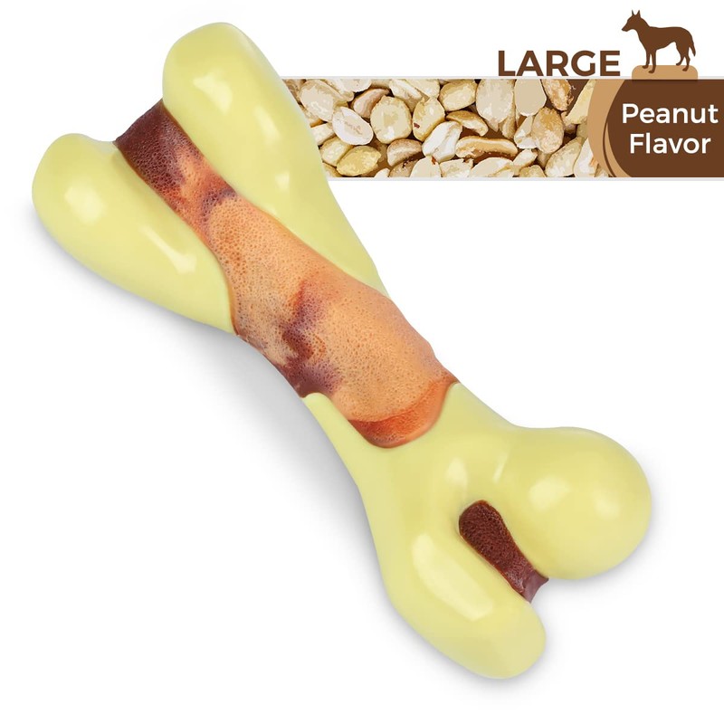 Tikaton Dog Chew Toys for Aggressive Chewers, Peanut Butter Flavor