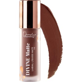 Divine Matte Labial Líquido Mate de Larga Duración, Labial Mate Aterciopelado de Alta Pigmentación, No Reseca, Aceite de Coco y Vitamina E, 8 Tonos, 3.6 g (01 Atardecer)