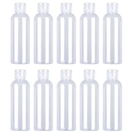 10 PCS 100ml Clear Travel Bottles Empty Transparent Flip Cap Bottles Plastic Travel Bottles with Labels for Travel or Cosmetic