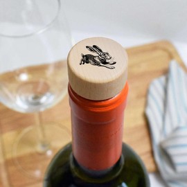 19mm 'Drawing of a Hare' Wooden Bottle Stopper/Cork (BS00027858)