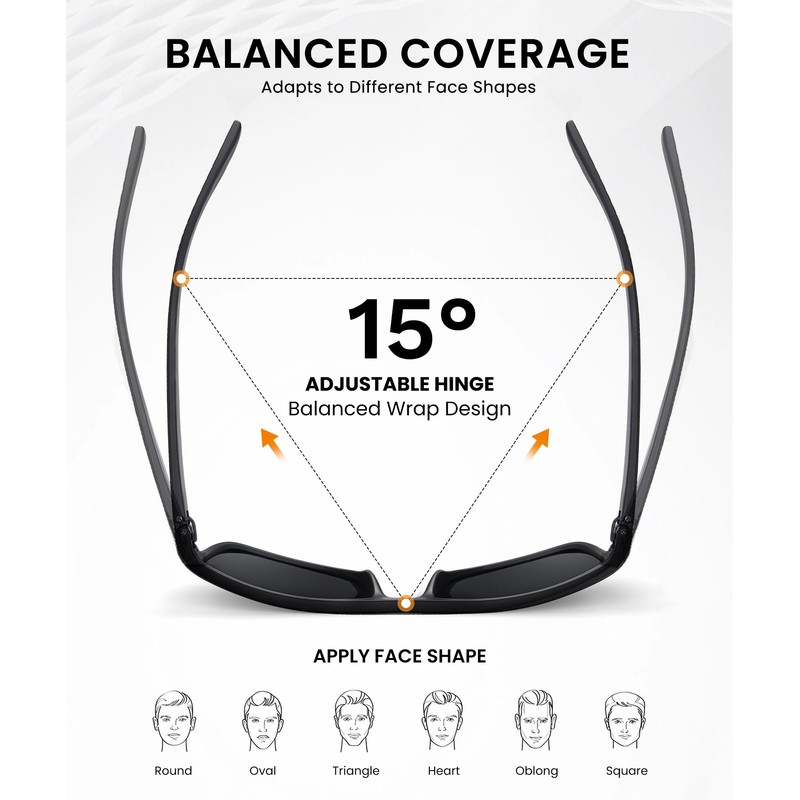 CIFOYA Polarized Sunglasses for Men Women, Square Retro Sun Glasses