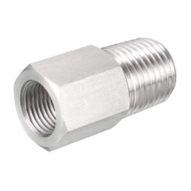 sourcing map Pipe Fitting Reducer Adapter 1/4 NPT Male to 1/8G Female Stainless Steel for Water Oil Air Pressure Gauge