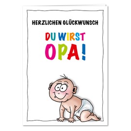 Congratulations, You'll Be Opa – XL PREGNANCY Card, Card For Pregnancy Daddy, we come a Baby Card – New Baby Card with Envelope