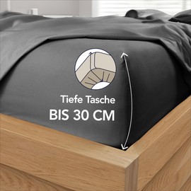 Dreamzie Fitted Sheet, 80 x 200 cm, Soft Microfibre, for Thick Mattresses, OEKO-TEX-Certified, Comfort, Breathability, Easy Care, Dark Grey
