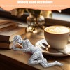 JJQHYC Resin Reading Woman Figurine Abstract Bookworm Sculpture Bookshelf Decoration