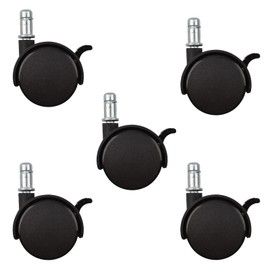 INCREWAY Nylon Caster Wheels 50mm, 5Pcs Threaded Caster with Brake Swivel Stem Caster Replacement for Shelving Unit