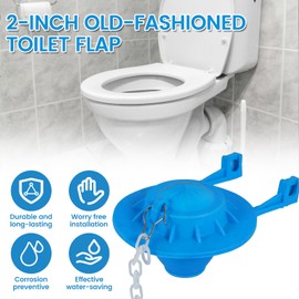 4Pcs Toilet Flapper Replacement Kit 2inch Universal Toilet Tank Flapper with Chain Chlorine Resistant Rubber Toilet Flush Valve Flapper Water Saving Toilet Flapper for Toilet(blue)