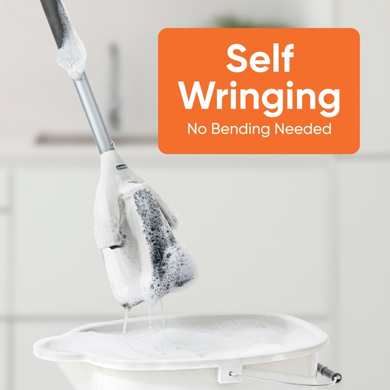 Superio Miracle Microfiber Self-Wringing Flat Mop with Telescopic Handle &
