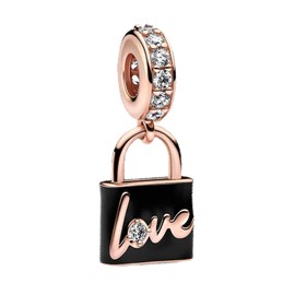 YUMINN Love and Heart Charms 925 Sterling Silver for Bracelets and Necklaces Pendant Beads Valentine's Day Mother's Day Jewellery Gifts for Women, Sterling Silver, Cubic Zirconia