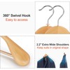 TOPIA HANGER Wide Shoulder Wooden Hangers, Suit Hangers with Non