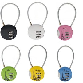 Sertay Combination Lock Padlock, Pack of 6 Combination Locks, Padlock 3 Numbers, Combination Lock Suitcase, Combination Lock Cable, for Suitcases, Lockers, Gyms, Backpacks (6 Colours)