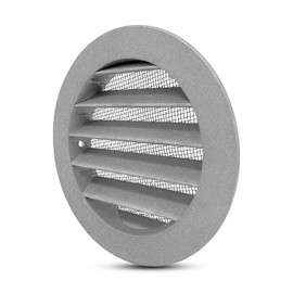 FRESH SPEED 5 Inch Grey Round Metal Dryer Vent Cover Flat Louver with Fly Mesh