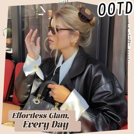 Kavya Haarklammer Flach Groß - 6er Set Entenschnabel Haarspangen Damen Rutschfeste French Haarklammern Blumen für Dünnes und Dickes Haar Flat Hair Clip für Alltag, Sport & Autofahren Hair Accessories