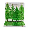 Caspari Christmas Trees with Lights Square Paper Dinner Plates -