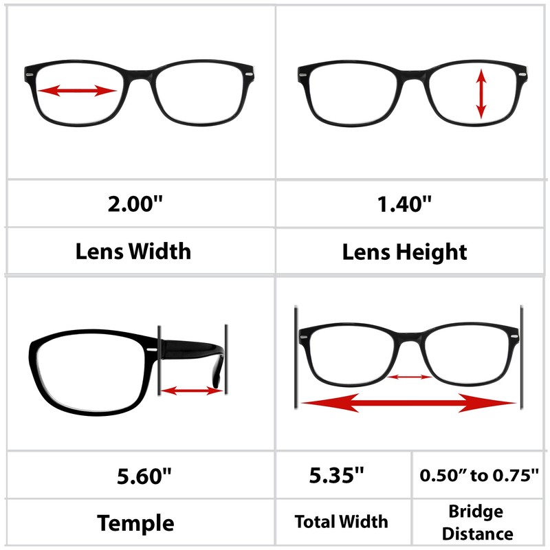 TruVision Readers 9505 Grey +2.00-1 Pack