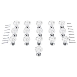 16PCS 25mm Diamond Shape Acrylic Knobs Furniture Drawer Cabinet Cupboard Wardrobe Pull Handle